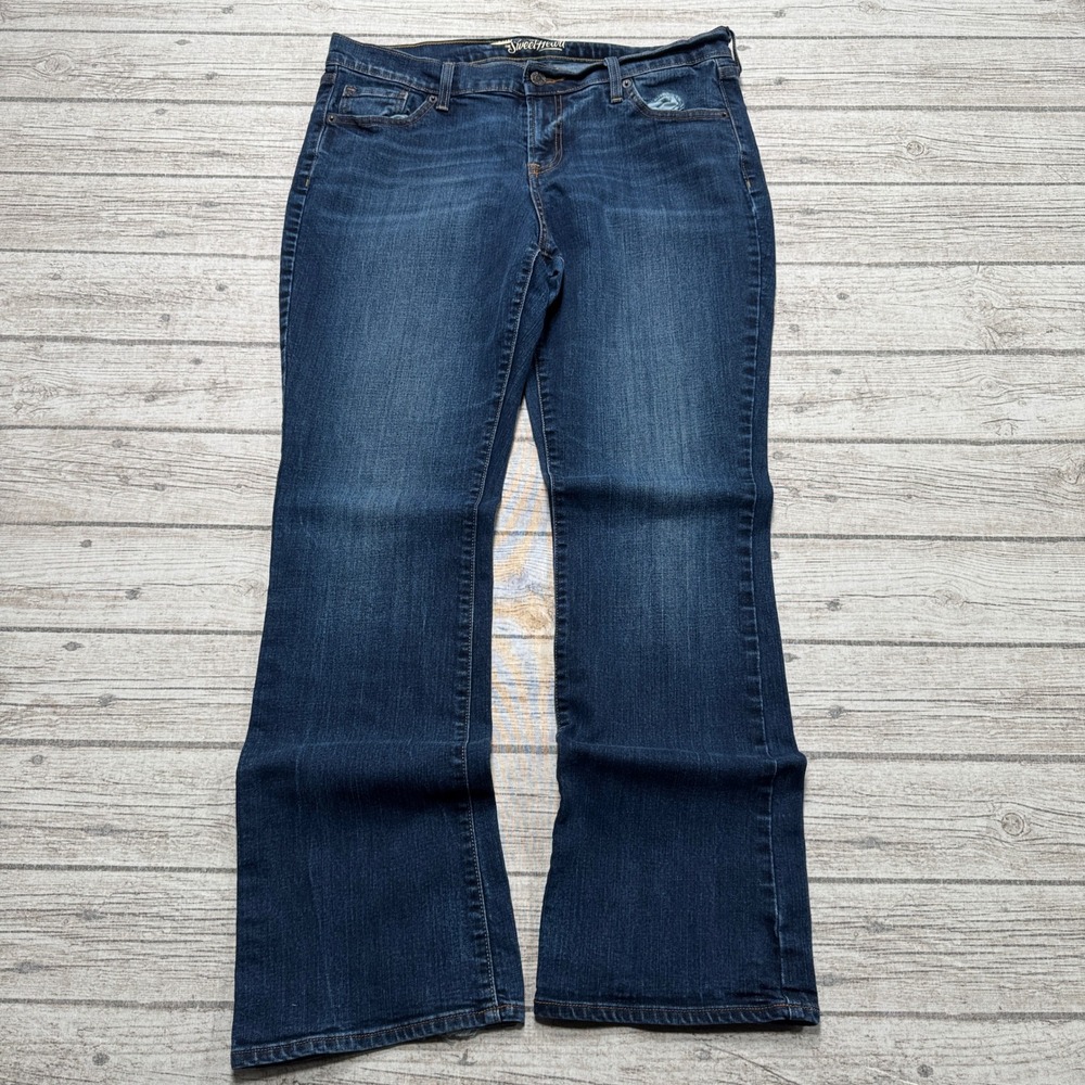 Old Navy Jeans Women's 14 Blue Dark Wash Denim Bootcut Relaxed Fit Medium Wash